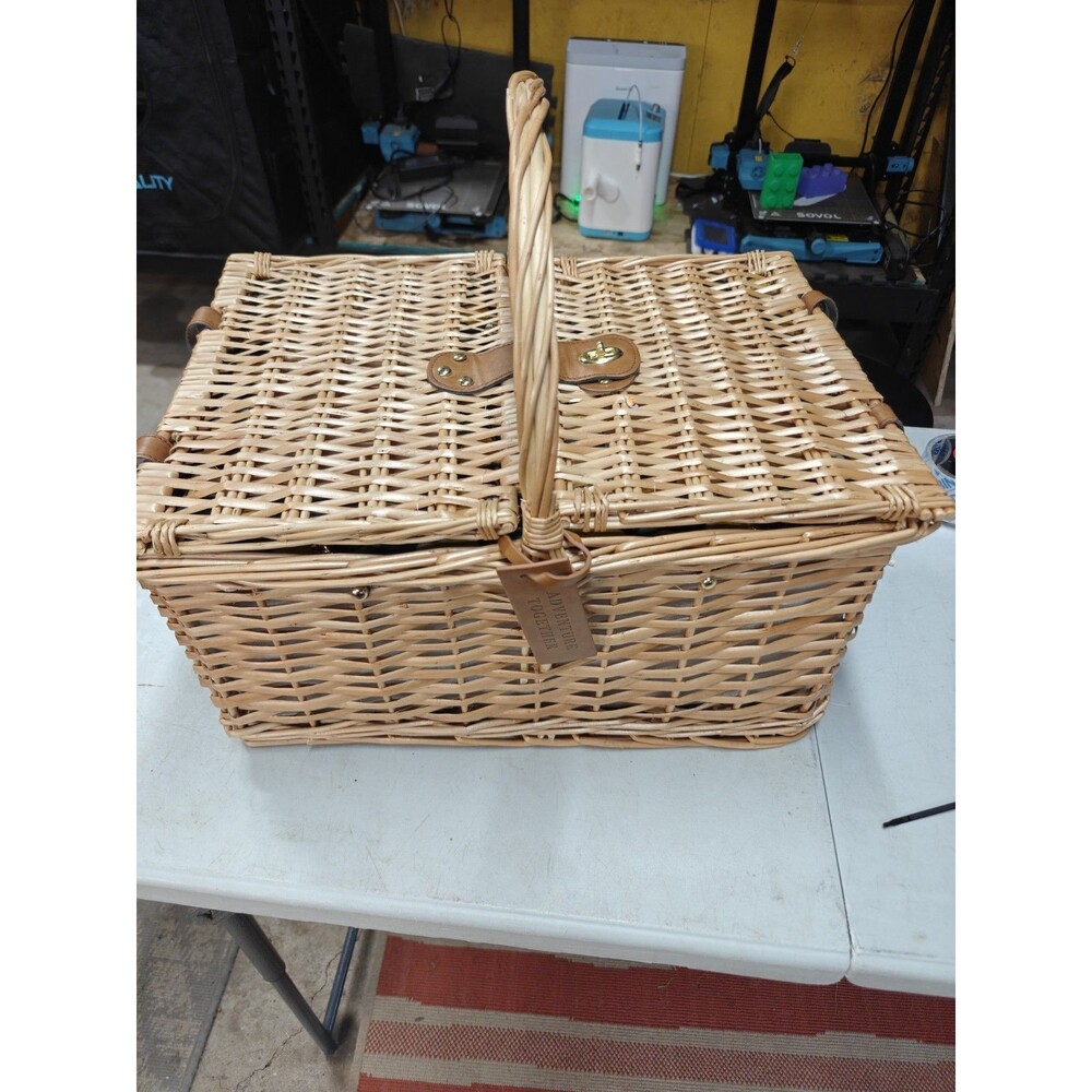 Adventure Together Picnic Basket  Comes With Four Plates